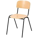 不二貿易 スタッキングスクールチェア ブラック 97086
