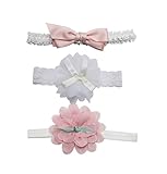 （kiejun) ベビー ヘアバンド 髪飾り ヘアアクセサリー ３点セット フォーマル リボン セレモニー 赤ちゃん お宮参り お祝い 結婚式 (3.タイプＣ)