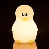 niceeshop (TM) LED子供夜ライト、子供のシリコン可愛いペンギンナイトライトランプ寝室子供部屋ベビーマルチカラー点滅USB充電式照明、暖かい/ホワイトライト(Girl) 5.9*3.9i