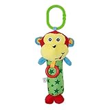 Better baby ベビーカー用おもちゃ 赤ちゃんの知育玩具 はじめてにぎにぎおもちゃ リンリンラトル - サル