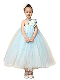JSファッション チュールチュチュ プリンセスドレス 110-120サイズ ライトブルー [並行輸入品]
