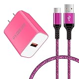 急速充電器 type-c Android充電器 qc3.0充電器 18W/3A スマホ充電器 Type-C 急速充電 USB-Cケーブル 0.9m/1本 QC3.0アダプター アンドロイド充電器 タイプCコード 携帯急速充電器 Galaxy急速充電器 USB充電器 type c acアダプター タイプC電源コード USBコンセント 急速充電 USB電源アダプタ Aquos zero6 R6 sense6,Galaxy F52,Note 20 20Ultra 10 9,S22 S21 FE S20 S10 Plus,A20s A42 A50s A51 A52 A70s A71 A80 A90,Z Flip3 Z Fold3,Moto G8 Z5 Z4 Z3 Play Z2 Z Force,LG G5 G6(ピンク)