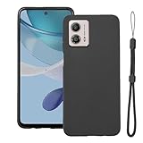 【 MOILYO 】Motorola MOTO G53 5G / G53y 5G /G53j 5G 専用 ケース シリコン 耐衝撃 レンズ保護 超軽量 マット質感 モトローラ モトg53 5G カバー 縄掛け ケース 落下防止 落下防止［指紋防止 滑り止め 薄型 TPU］moto edge g53 5gカバー (マットブラック)