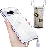 Google Pixel 7a 用の ケース ショルダー ストラップ Pixel7a 用の カバー クリア 斜めかけ 肩掛け 韓国 ピクセル7a 用 スマホケース （スターリバーシルバー）