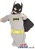 ブラックマスクとケープかわいいバットマンベビーサイズのコスチューム