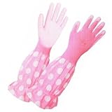 ユニワールド ガーデンヴェール フリル袖付き手袋 フラミンゴ Lサイズ 5325