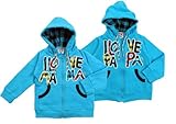(アイラブパパアンドママ)【I lovePaPa&Mama】 アイラブパパ&ママ 裏毛綿トレーナー パーカー 80cm/90cm/95cm 90 サックスママ