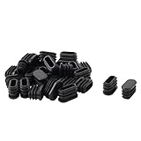 uxcell　椅子足キャップ　足キャップ　脚カバー　 チューブ・インサート 　家具　 テーブル　椅子　楕円形　ブラック　ゴム　28mm x 14mm　30個入り