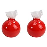 1stモール トイレ用 モダンボール 2台セット トイレットペーパーボックス (レッド) ST-MODABALL-RD