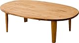 エムール 天然ひのき無垢材 折りたたみテーブル 楕円形 幅120cm 日本製 浅木