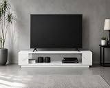 Batoneテレビ台 テレビボード60型 対応 150cm幅 テレビ台 ローボード 正規品大理石調 マーブルホワイトローボード ワイド 収納 耐荷重50kg TV台 木製 ロータイプ リビング (ホワイト)