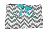 Caught Ya Lookin' Clean/Dirty Undies Bag, Gray Chevron/Gray/White/Blue by Caught Ya Lookin'