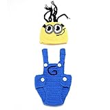 PANCY ベビー服 ベビー用 コスチューム 寝相アート 新生児 着ぐるみ 帽子 サロペット 2点セット 出産祝い プレゼント 黄 青