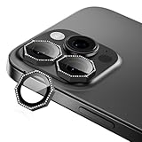 Podick カメラカバー iPhone 16 Pro/16 Pro Max用 カメラ保護 いPhone 16 Pro/16 Pro Max 対応 レンズカバー 全面保護 9H強化ガラス アルミ合金 耐衝撃 キズ防止 高透過率 黒縁取り 露出オーバー防止 防滴 防塵 貼り付け簡単 自動吸着 気泡ゼロ アイフォン16プロ/16プロマックス レンズフィルム キラキラ 八角形(ブラック)