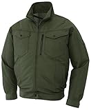 SUN-S(サンエス) 空調風神服 長袖ブルゾン トロピカルイージーケア (ファン+バッテリー別売) KU95100 ディープグリーン XL