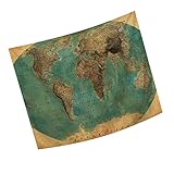 CRAFTHROU 1個 タペストリーウォールカーペットシャワーカーテンビーチタオル 家の装飾 寝室のタペストリー 寝室の装飾 びーち 世界地図 ひざ掛け 世界地図柄タペストリー Green