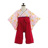 袴 ロンパース 袴　カバーオール はかま 花柄 着物 ドレス フォーマル 女の子 パープル/ピンク お正月 七五三 節句 百日祝い 出産祝い 誕生日 パーティー 結婚式 きもの風ロンパース 60/70