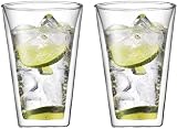 【morningplace】 ダブルウォール グラス タンブラー 二重構造 耐熱 カップ 400ml (2個セット.)