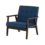 ダークブラウン/布ネイビー ： 1人掛け/クロスステッチ 選べるソファー★noress(ノレス)