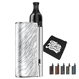 【mini】LOST VAPE Thelema Nexus Mini｜ロストベイプ セレマ ネクサス ミニ｜超コンパクト×洗練デザイン｜最大25W出力＆OLED画面搭載｜FlavorKitchenオリジナルミニポーチ付属｜VAPE 電子タバコ スターターキット (Silk Silver)