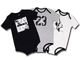 (Jordan)ジョーダン ベビージョーダン Jordan ロンパース3枚セット (24M, 黒灰白) [並行輸入品]