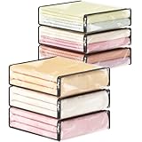 Lifewit 6パック 14L クリア衣類収納バッグ ジッパー付き プラスチックセーター収納 ビニール折りたたみ式ブランケットコンテナ オーガナイザー リネン移動バッグ ベッドシーツ/衣類用 15.7 x 13.8 x 3.9インチ