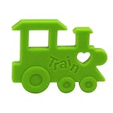 AILAMS　赤ちゃんシリコーンおしゃぶりトレイン　ベビー用　歯ぎしり玩具　グリーントレイン　列車