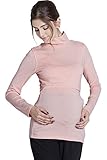 Sweet Mommy マタニティトップス 授乳服 授乳口付き タートルネック 上質裏起毛 あったか Tシャツ 大きいサイズ ハイネック ロング丈 ふんわり柔らか スリムフィット 無地はコットン 秋 