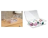 InterDesign 洗面所 居間 眼鏡 収納 ボックス オーガナイザー蓋付き積み重ね可 Linus クリア 63730EJ