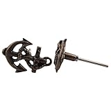 IndianShelfハンドメイドのセット2アンカーメタル引き出しノブドア引き出しドレッサーハンドル 6 Knobs 2.75" MK-53-1-6