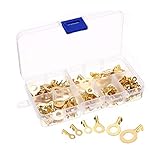 YFFSFDC 丸型端子セット 150個セット M3 M4 M5 M6 M8 M10キットコネクタキット 真鍮 リングケーブルラグ 丸型端子 銅ラグ 圧着ケーブル ワイヤ