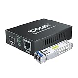 10Gtek ギガビット 光メディアコンバーター シングルモード デュアルLCファイバー 1.25Gb/s SFPモジュール to 10/100/1000Base-Tx 1000Base-LX SFP 付き セット（1310nm 20km）