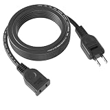 KOZUMUWAN 電源タップ ACアダプタ用電源延長コード 1個口 ブラック トラッキング 火災予防絶縁キャップ付き スイングプラグ 延長コード 屋内用 フリープラグ 180度回転プラグ 2ピンプラグ接続可能 メス-オス (3m, ブラック)