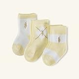 ポロラルフローレン ベビー ソックス3足セット イエロー (0～6か月用) 0～6M(7～10cm) [並行輸入品]