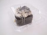 (125) - Clear Plastic Hinged Square Dessert/Food Container 13cm x 13cm CPC555 (125)