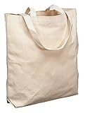 School Smart Canvas Large Heavy Duty Washable Tote Bag, 16-3/4 X 17-1/2 X 5 in, Natural [並行輸入品]