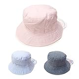 (ネイビー/50cm)子供 帽子 クロッシェ ハット 女の子 男の子 Kids Foret キッズフォーレ 日除け付き 顎紐 UVカット 消臭ネーム ダンガリー 女児 男児 ベビー キッズ