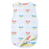 ange select ベビー キッズ 6重 ガーゼ スリーパー 綿 コットン (ミッキー・イエロー(L))