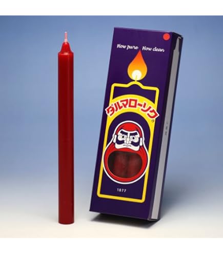 Amazon｜朱ダルマ ローソク 20号/3本 燃焼時間約9時間 225g 日本製