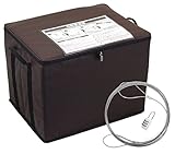 ［固定ワイヤー付き］ 宅配ボックス 55L （折畳み式・防水） ブラウン F-2608