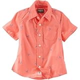 OSHKOSH(オシュコシュ) プリントシフリボタンフロントシャツ トップス半袖シャツ 7歳【並行輸入】