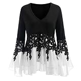 Tシャツ シフォン 長袖 フリル 大きいサイズ 花柄 Duglo レディース Vネック トップス ゆったり 秋物 ブラウス 夏 セクシー 秋 きれいめ 冬 ヨガ 上着 おもしろ 不規則 ストリート系 