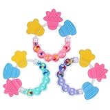 Prettyia 赤ちゃん　安全無毒　シリカゲル　歯がため　歯固め　ガラガラ　おもちゃ　贈り物 - 3個