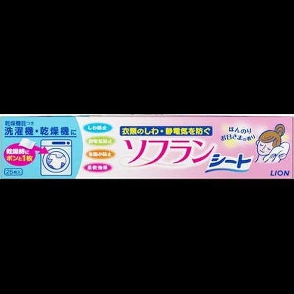 Amazon | 乾燥機用ソフラン 25枚入 ×10個セット | LION | 液体柔軟剤
