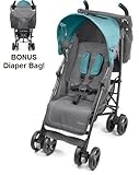 Baby Cargo Series 50 Bundle Stroller and BONUS Diaper Bag, Grey/Teal by Baby Cargo