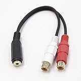 オーディオ分配ケーブル(3.5mmステレオ(メス)とRCA(メス)×2) 0.3m