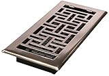 Decor Grates AJH410-NKL 4-Inch by 10-Inch Oriental Floor Register, Brushed Nickel [並行輸入品]