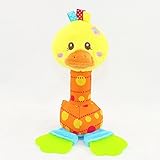 Lucky Duck Baby Teething Toy Developmental Rattle Teether Soothes Baby's Sore Gums and Teeth with So