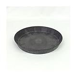 【2個入】アートストーン専用受皿/植木鉢ソーサー ラウンド型/26cm ブラック(黒) 〔ガーデニング用品/園芸〕 生活用品 インテリア 雑貨 花 ガーデニング プランター top1-ds-16288