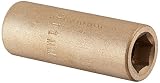 Ampco Safety Tools DW-1/4D11MM Socket, Deep Well, Non-Sparking, Non-Magnetic, Corrosion Resistant, 1